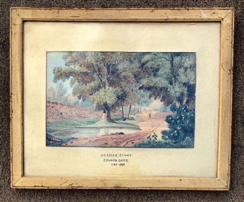 fig 1. Attributed to Edward Dayes Original late 18th Century English Antique Watercolour Painting Essex Byway Landscape