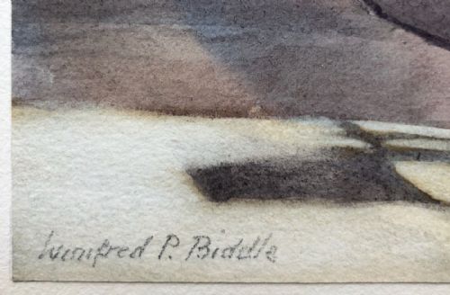 fig 1. Winifred P Biddle Signed Original early 20th Century Antique Watercolour Painting Thames Ditton, Surrey English Landscape
