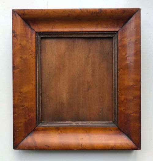 Original 19th Century Antique Birds Eye Maple Wooden Unglazed Picture Frame Interior Rebate Size 14 X 16.5 Cm
