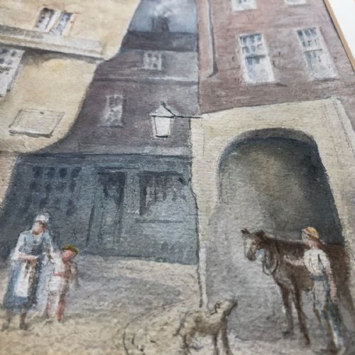 fig 2. Signed JWK 1923 (Likely to be John Ward Knowles) Original Antique Watercolour Painting Finkle Street York Also known as Mucky Peg Lane Historic York Landscape