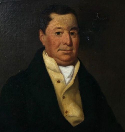 fig 1. Bennett Hubbard Mid 19th Century Original English Antique Oil Painting on Canvas Portrait of Victorian Gentleman in large Ornate Gilt Frame