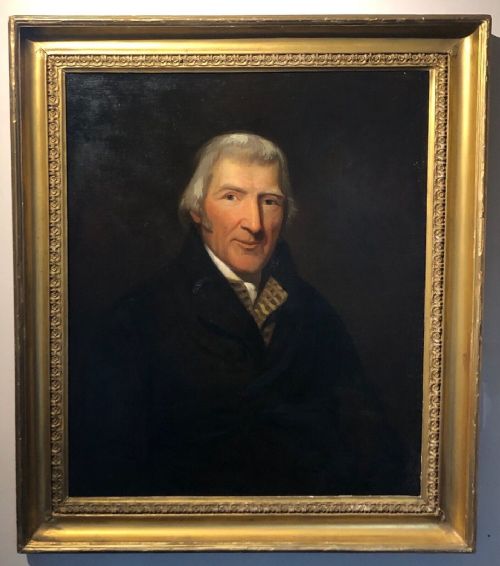fig 1. Large Original Antique Oil Painting on Canvas Portrait of an18th Century Gentleman, John Bisbrowne