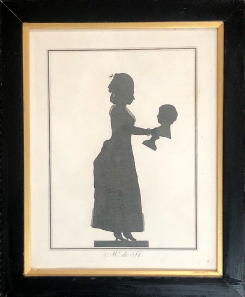 fig 1. Fritz von Stein 2 x RARE 1780 Engravings after Johann Friedrich Anthing Silhouettes of a lady Charlotte von Stein and Johann Wolfgang Goethe