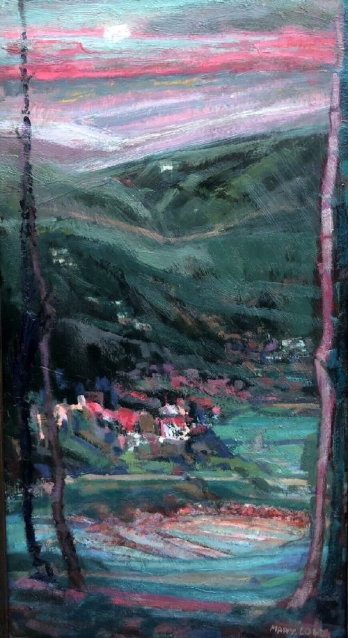 Mary Lord Signed Original 20th Century Oil Painting on Board  'From the Wharfe to the Moors Ilkley' Yorkshire Landscape