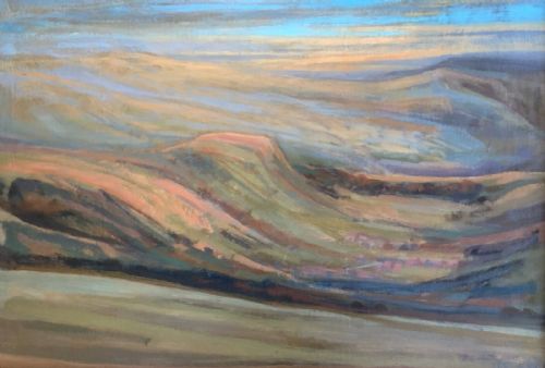 Mary Lord Signed Original Mid 20th Century Oil Painting on Board 'July Valley' Framed Yorkshire Landscape