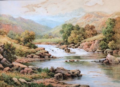 Charles a Bool Original Circa 1900 Antique Watercolour Painting on the River Conway Wales Welsh Landscape