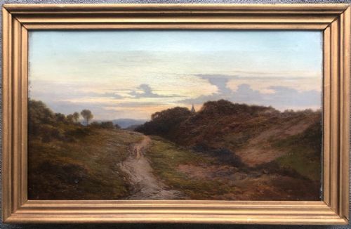 fig 1. Arthur Gilbert 1876 Signed Original 19th Century Antique Oil Painting on Canvas Ewhurst in Surrey English Landscape