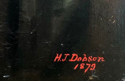 fig 2. Henry John Dobson 1879 Signed Original Scottish Antique Oil Painting on Canvas Portrait of an Elderly Bearded Gentleman