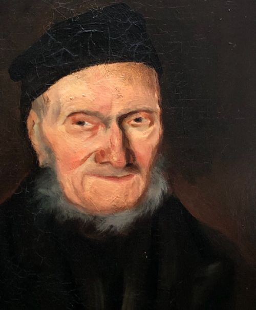 fig 3. Henry John Dobson 1879 Signed Original Scottish Antique Oil Painting on Canvas Portrait of an Elderly Bearded Gentleman