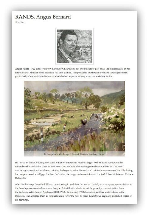 fig 1. Angus Rands Original LARGE mid 20th Century Vintage Pastel Drawing Painting Near Nunnington North Yorkshire Landscape