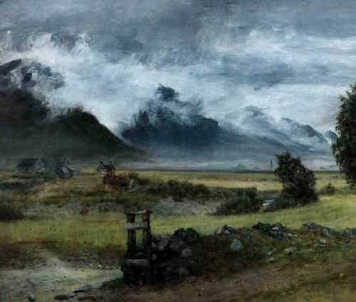 fig 1. George Sherwood Hunter Original 19th Century Antique Oil Painting on Board Ballater Lowlands Scotland Scottish Landscape