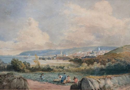 After Turner Original 19th Century Watercolour Painting Signed T L Rowbotham Penzance Cornwall English Coastal Landscape