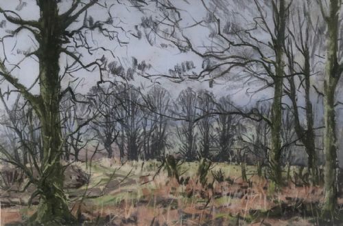 Angus Rands Original Mid 20th Century Vintage Pastel Painting View Near Castle Howard Yorkshire Landscape