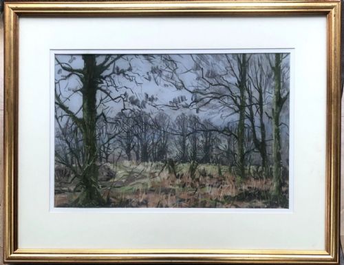 fig 1. Angus Rands Original mid 20th Century Vintage Pastel Painting View near Castle Howard Yorkshire Landscape