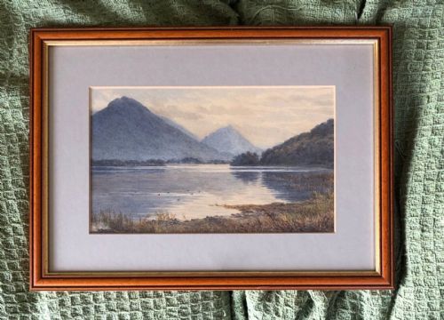 fig 1. Mary Backhouse Bigland Original Late 19th Century Antique Watercolour Painting of Skiddaw, Cumbria English Lake District Landscape