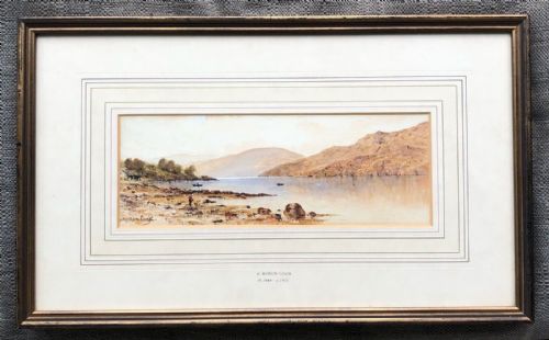 fig 1. Herbert Moxon Cook Signed Antique Watercolour Scottish Landscape Painting Scottish Loch Long