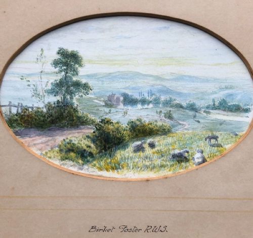 Attributed to Myles Birkett Foster Original 19th Century Antique Watercolour Painting English Landscape