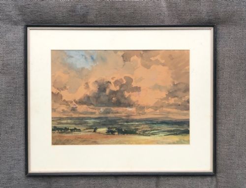 fig 1. Original Early 20th Century Antique Watercolour Painting Exmoor From Anstey Gate English Landscape