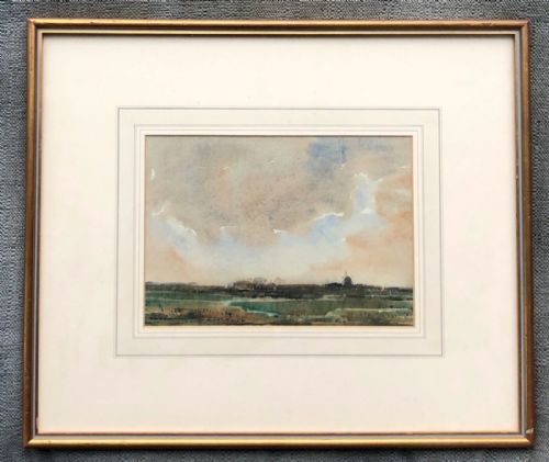 fig 1. Kershaw Schofield Signed Original early 20th Century Antique Watercolour Painting Windmill & Stormy Sky English Landscape