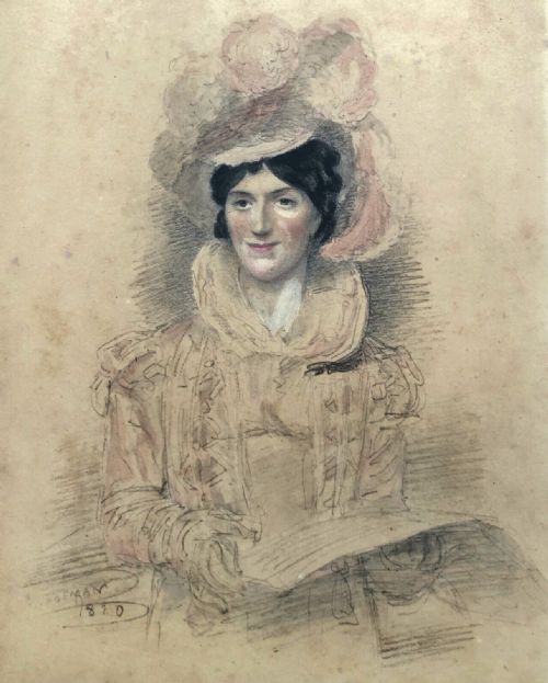 Dated 1820 Circle of George Richmond Ra Original Antique Watercolour Painting Portrait of Lady Leith of Fife