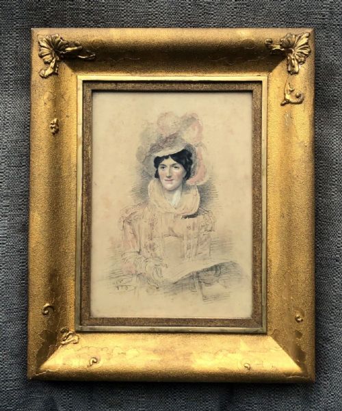 fig 1. Dated 1820 Circle of George Richmond RA Original Antique Watercolour Painting Portrait of Lady Leith of Fife