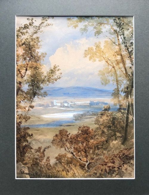 fig 1. Edward Richardson Signed Original mid 19th Century Antique Watercolour Painting 