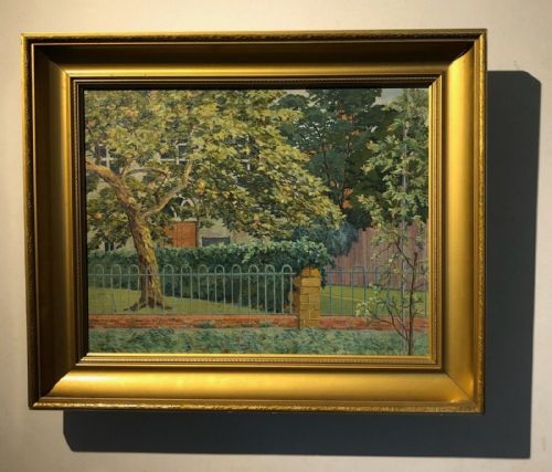 fig 1. Homer Wayland Colby 1946 Signed Original mid 20th Century Vintage English Oil Painting Apple Tree Garden Landscape 