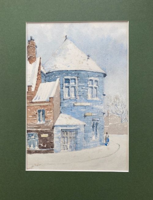 fig 2. William James Boddy Original 19th Century English Antique Watercolour Painting Marygate Postern York in Snow Yorkshire Landscape