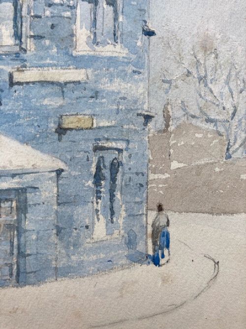 fig 3. William James Boddy Original 19th Century English Antique Watercolour Painting Marygate Postern York in Snow Yorkshire Landscape