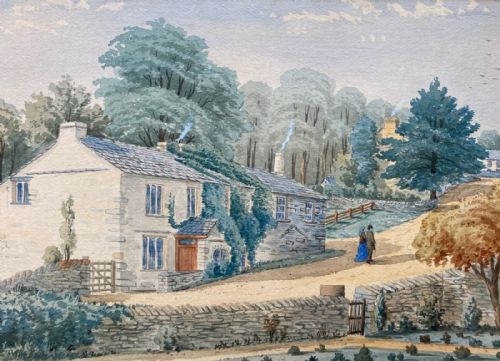 Wt Longmire 1867 Signed Original 19th Century Antique Watercolour Painting Millbeck (Mylnbeck) Stock Near Bowness on Windermere Cumbria Landscape English Lake District.