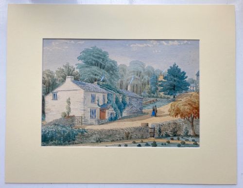 fig 1. WT Longmire 1867 Signed Original 19th Century Antique Watercolour Painting Millbeck (Mylnbeck) Stock Near Bowness on Windermere Cumbria Landscape English Lake District.