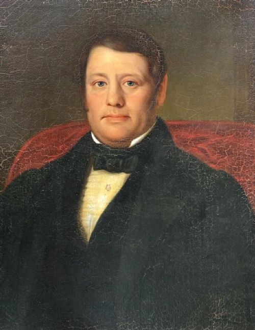 Original 19th Century British School Antique Oil Painting on Canvas Portrait of a Victorian Gentleman