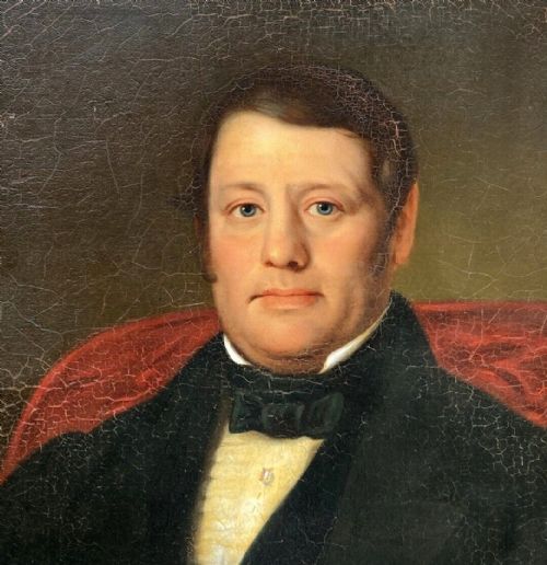 fig 1. Original 19th Century British School Antique Oil Painting on Canvas Portrait of a Victorian Gentleman