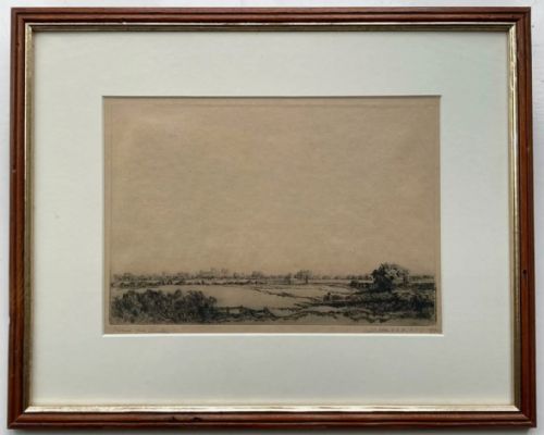 Frederick (Fred) Cecil Jones Signed 1940 Original Etching 'Distant View of York Minster' Yorkshire Landscape