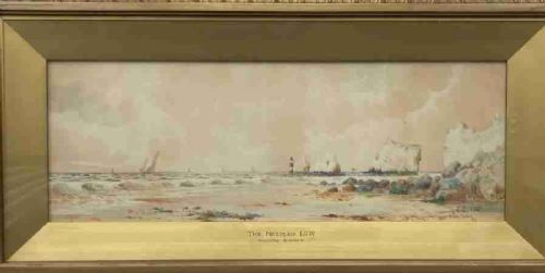 fig 1. Thomas Sidney Signed Original late 19th Century Antique Watercolour Painting The Needles, Isle of Wight British Seascape Landscape