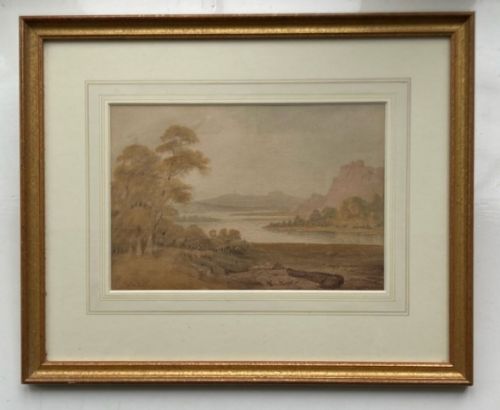 fig 1. Copley Fielding Signed Original early 19th Century Antique Watercolour Painting River Landscape