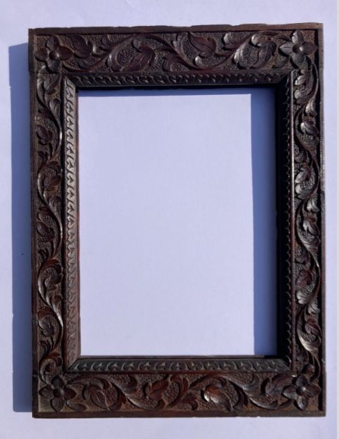 19th Century Antique Oak Hand Carved Double Sided Wooden Picture Slip Frame Aperture size 19 x 27 cm