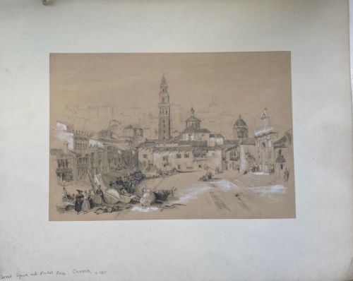 fig 1. Manner of David Roberts RA Original Early 19th Century Antique Pencil & Watercolour Painting, Carmona, Spain Continental Landscape