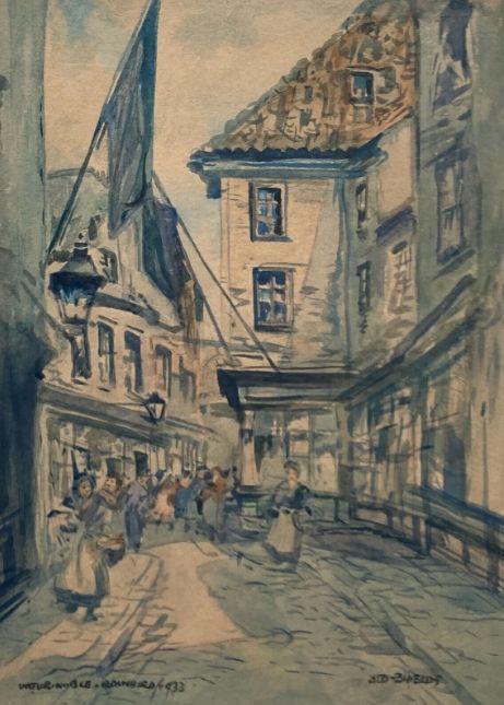 Victor Noble Rainbird 1933 Signed Original early 20th Century Watercolour Painting Old Shields Northumberland British Townscape