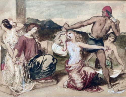 Frederick Richard Pickersgill Ra Original Late 19th Century Antique Watercolour Painting Sketch Study Wisdom of Solomon