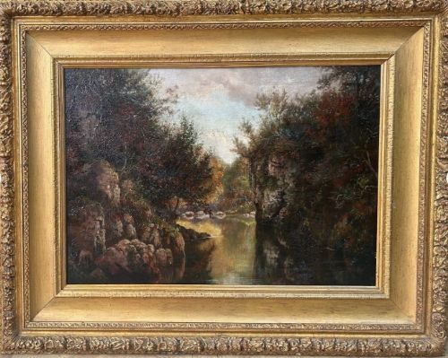 fig 2. John Morison (Signed Verso) Original late 19th Century Antique Oil Painting on Canvas Renfrewshire Landscape 
