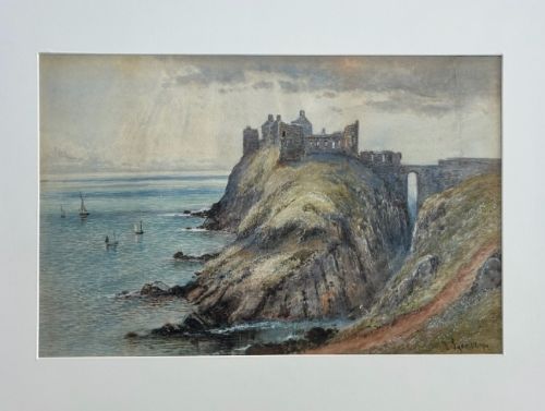 fig 1. John Syer 1894 Signed Original late 19th Century Antique Watercolour Painting Dunluce Castle Antrim Coast Northern Ireland Irish Landscape