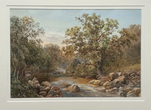 fig 2. Laurence George Bomford (18)80 Signed Original 19th Century Antique Watercolour River Teign British Landscape