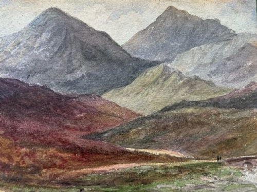 ORIGINAL ANTIQUE 1871 WATERCOLOUR PAINTING BEN MORE SCOTLAND TYNDRUM HIGHLANDS - ADDITIONAL PHOTO 2