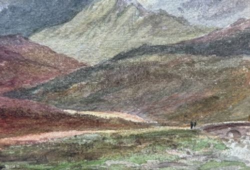 ORIGINAL ANTIQUE 1871 WATERCOLOUR PAINTING BEN MORE SCOTLAND TYNDRUM HIGHLANDS - ADDITIONAL PHOTO 4