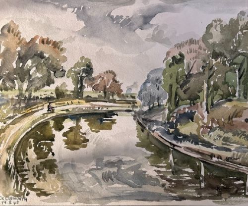JACK CUDWORTH SIGNED 1940'S COLLECTION OF ORIGINAL WATERCOLOUR LANDSCAPE PAINTINGS ARTIST PORTFOLIO BOOK - ADDITIONAL PHOTO 7