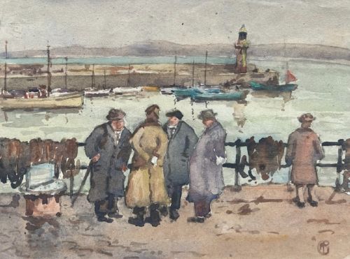 GEORGE F PENNINGTON VIEWS OF ST IVES 2 X ORIGINAL EARLY 20TH CENTURY ANTIQUE WATERCOLOUR PAINTINGS WOODBLOCK PRINT BRITISH LANDSCAPES - ADDITIONAL PHOTO 11