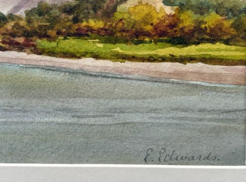 ELLEN EDWARDS SIGNED ROI ORIGINAL 19TH CENTURY ANTIQUE WATERCOLOUR PAINTING ROMSDAL NORWAY EUROPEAN LANDSCAPE - ADDITIONAL PHOTO 3