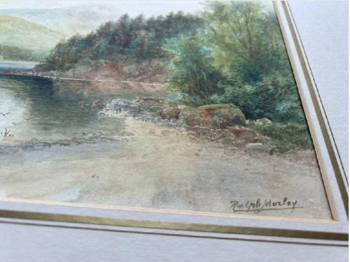 RALPH MORLEY SIGNED ORIGINAL LATE 19TH CENTURY ANTIQUE WATERCOLOUR PAINTING 'LOCH AN EILEIN' TRADITIONAL SCOTTISH LANDSCAPE - ADDITIONAL PHOTO 4