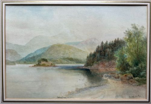 RALPH MORLEY SIGNED ORIGINAL LATE 19TH CENTURY ANTIQUE WATERCOLOUR PAINTING 'LOCH AN EILEIN' TRADITIONAL SCOTTISH LANDSCAPE - ADDITIONAL PHOTO 5